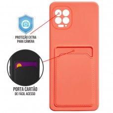 Capa para Motorola Moto G100 e Edge S - Emborrachada Case Card Salmão